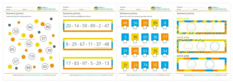 Fichas De Matemáticas Para Repasar Los Números Primos 