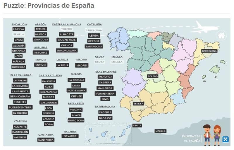 Mapa de las Provincias de España