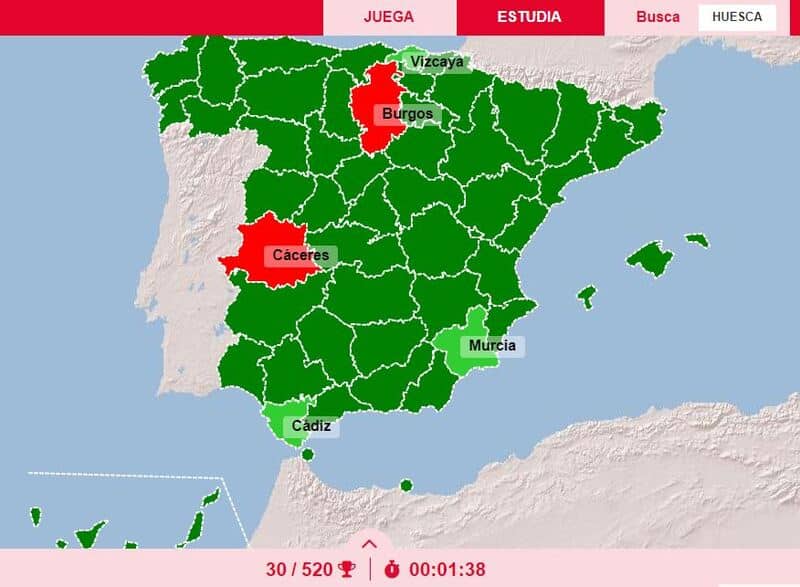 Mapa didactalia provincias españolas