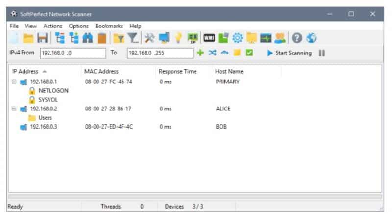 SoftPerfect Network Scanner wi-fi