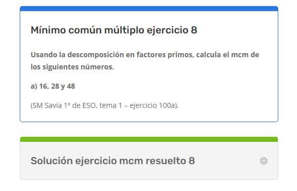 Ejercicios m.c.m resueltos