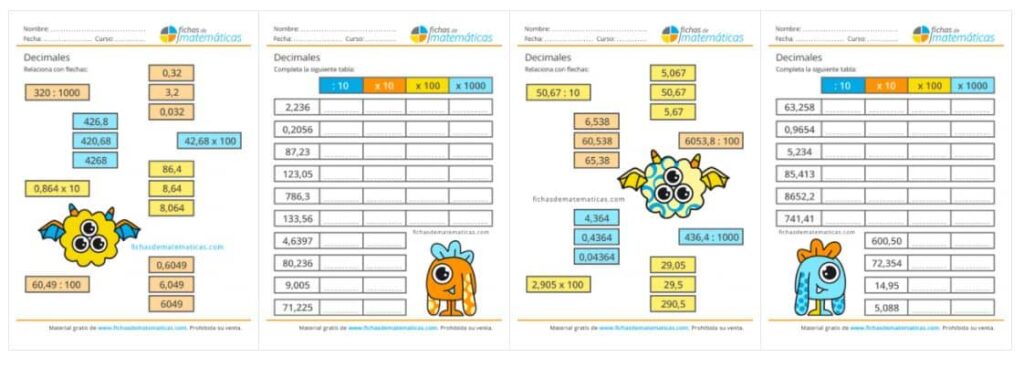 decimales actividades juegos