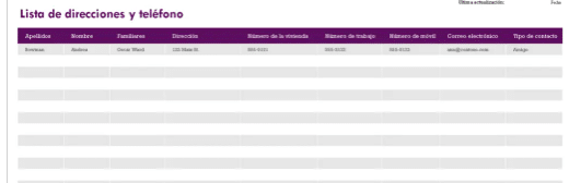 lista de teléfonos