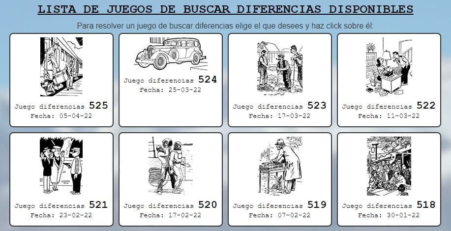 Lista de juegos de encuentra la diferencia