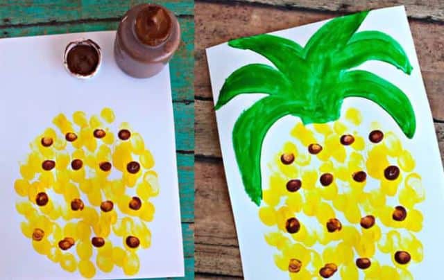 Piña Pintar con los dedos