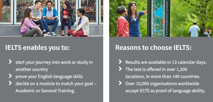 IELTS nivel de inglés exámenes
