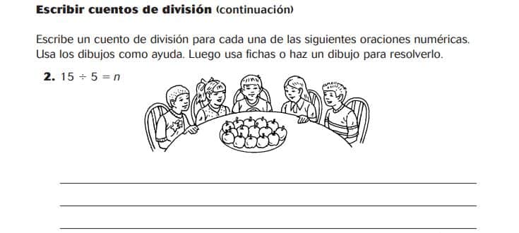 Escribir cuentos de división