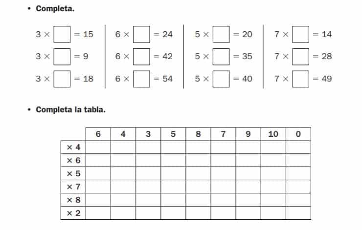 Operaciones y problemas matemáticas