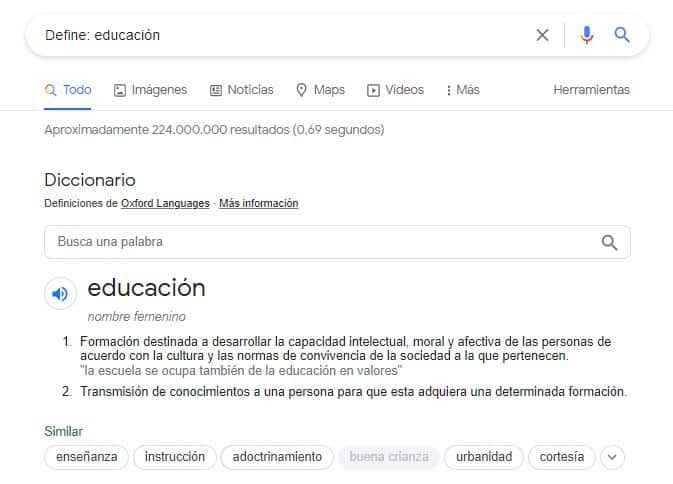 Define Trucos Google