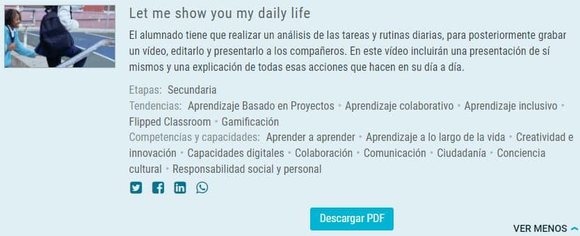 Let me show you my daily life  situaciones de aprendizaje