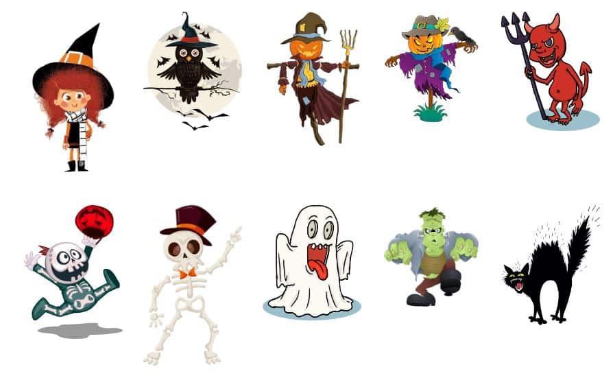 Personajes para guirnaldas Decoración de Halloween