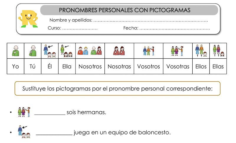 A través de pictogramas 