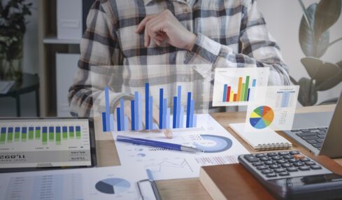 Businesspeople Working Finance Accounting Analyze Financi