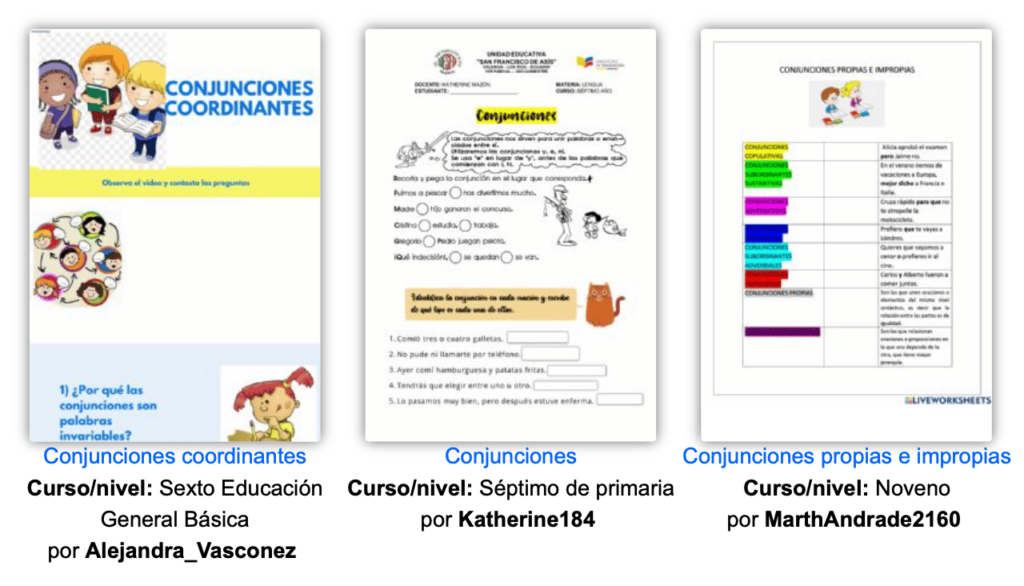 Recursos Conjunciones 4