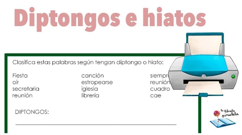 Fichas de diptongos e hiatos