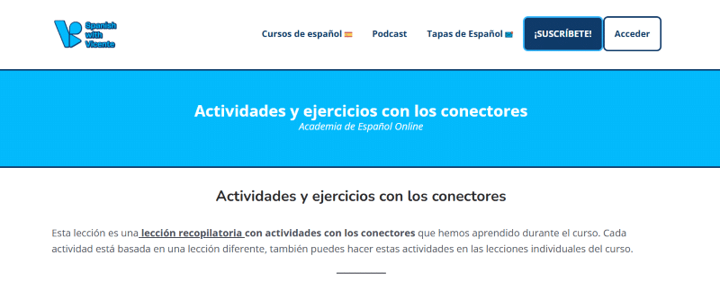 Actividades y ejercicios con los conectores