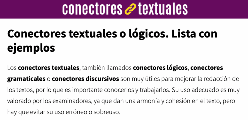 todo sobre conectores textuales 