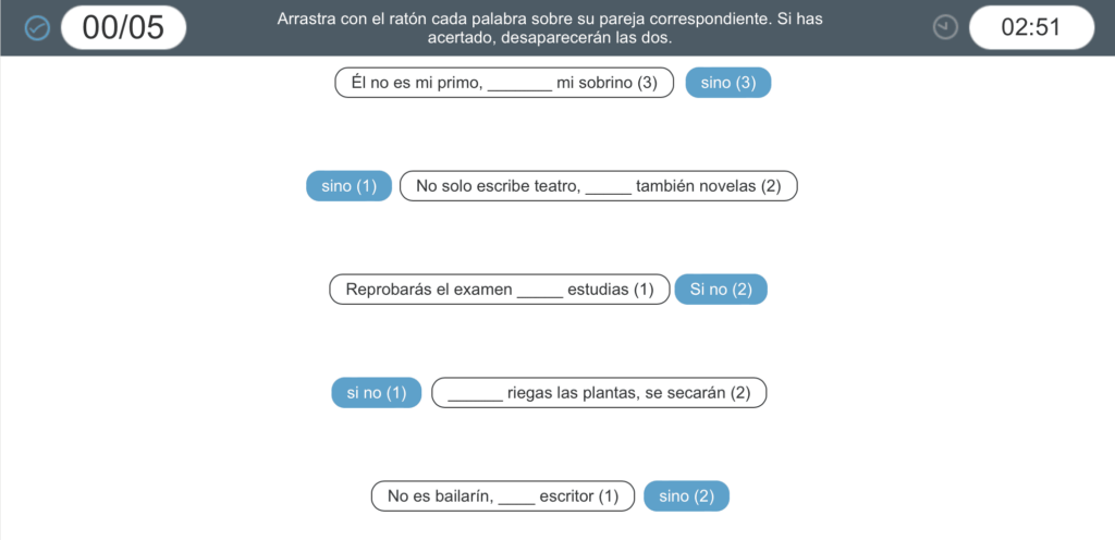 juego sino o si no