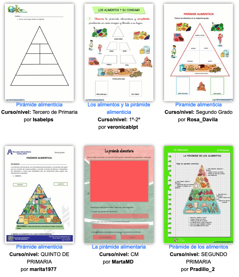 Fichas descargables en Liveworksheets
