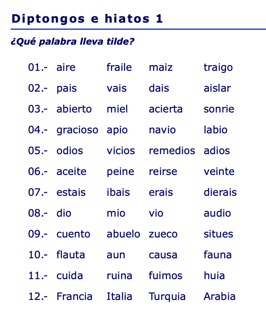 Aprender Español: Acentuación De Diptongos E Hiatos 