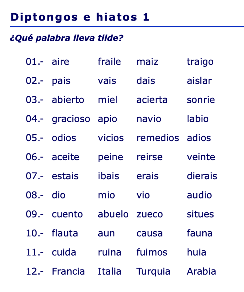 Diptongo o hiato? Ejercicios y actividades para aprender a reconocerlos