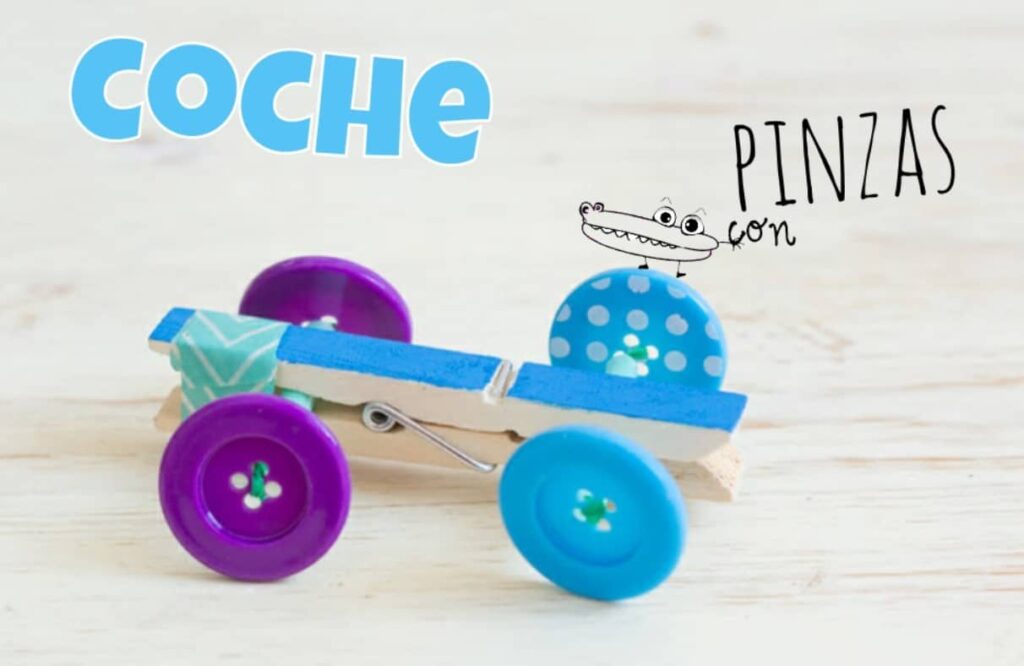 Coches con pinzas de la ropa - manualidades infantiles
