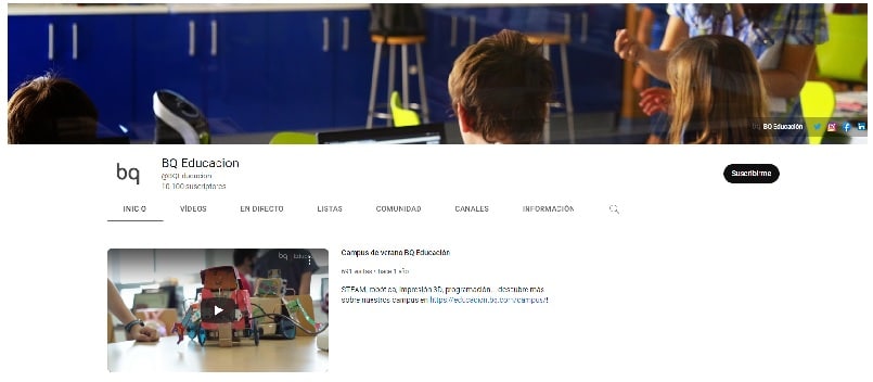 bq Educacion- canales de YouTube para aprender robótica