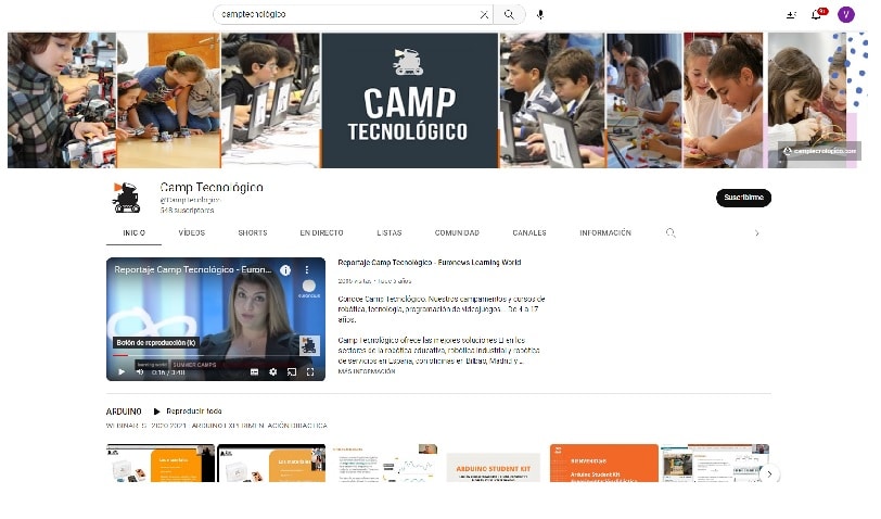 Camp Tecnológico- canales de YouTube para aprender robótica