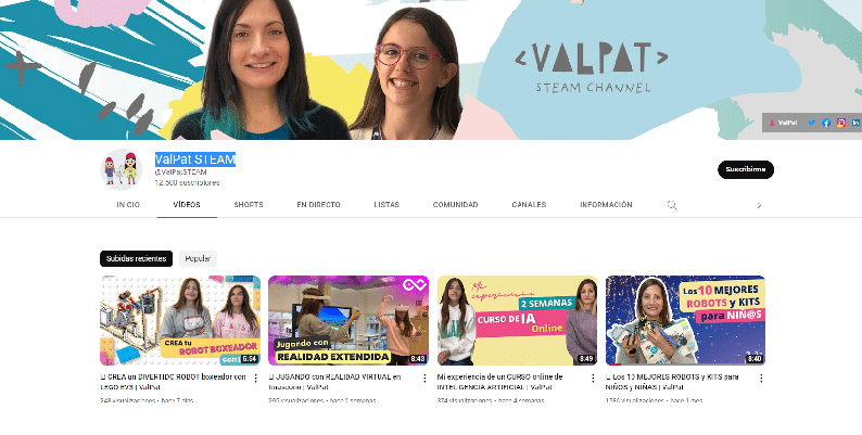 ValPat STEAM, canales de YouTube para aprender robótica