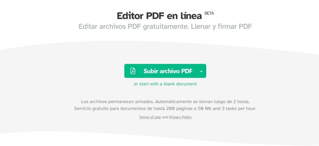 Edita, combina o divide archivos PDF con Sejda