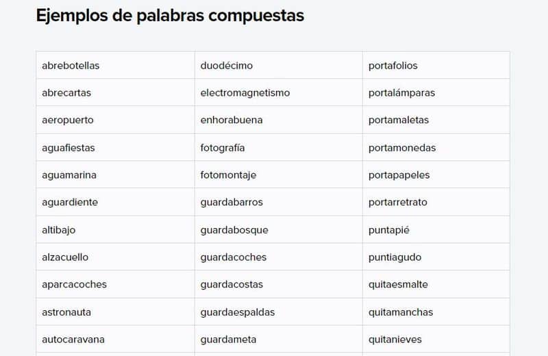 Ejercicios para reconocer y trabajar las palabras compuestas