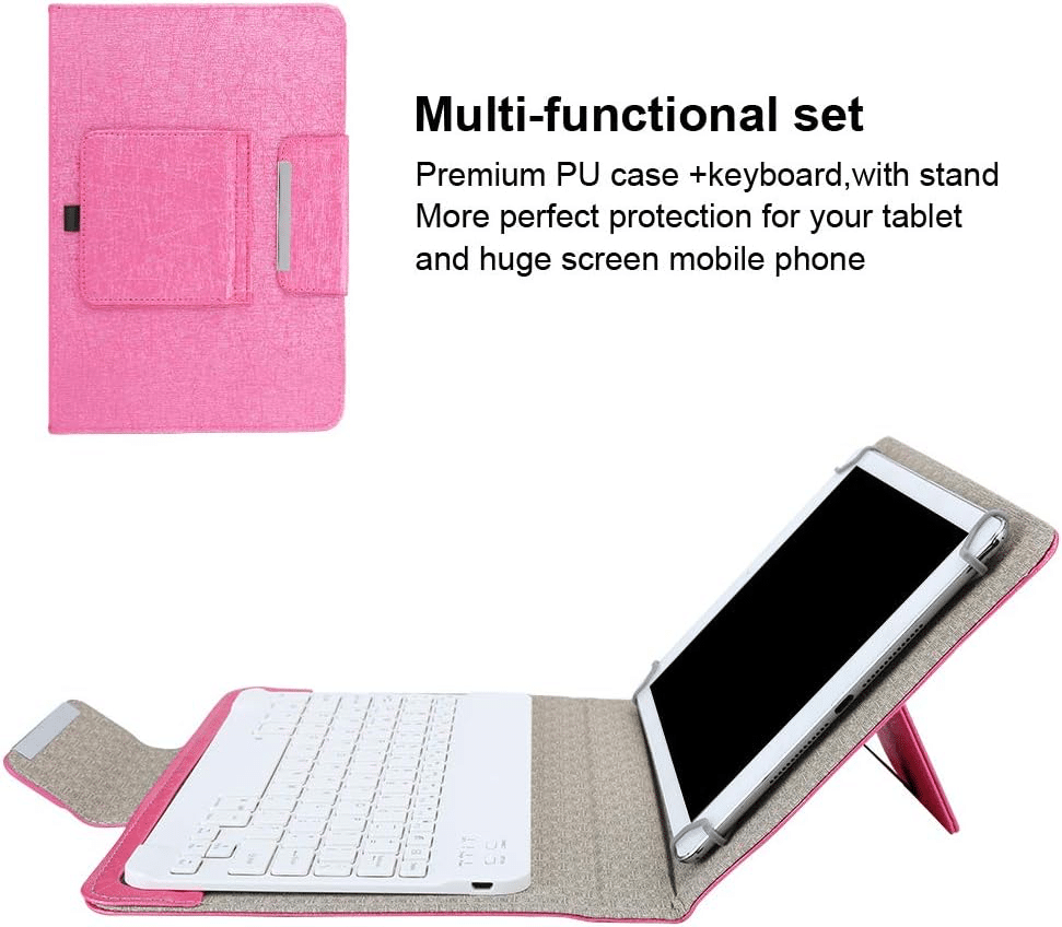 Dilwe1 teclado Bluetooth para tableta de 10 pulgadas con funda de cuero PU