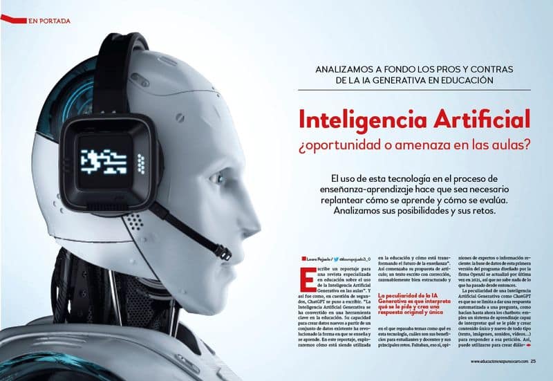 Inteligencia Artificial. ¿Oportunidad o amenaza en las aulas? revista EDUCACIÓN 3.0