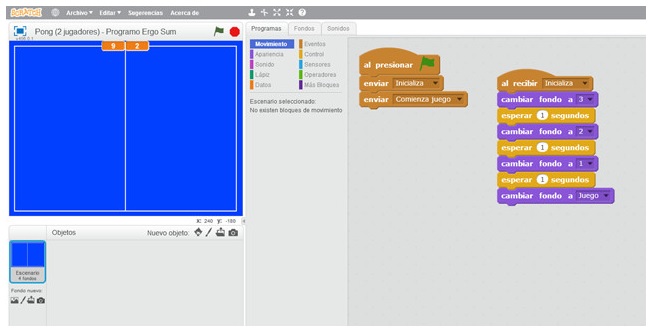 Pong, juegos en Scratch