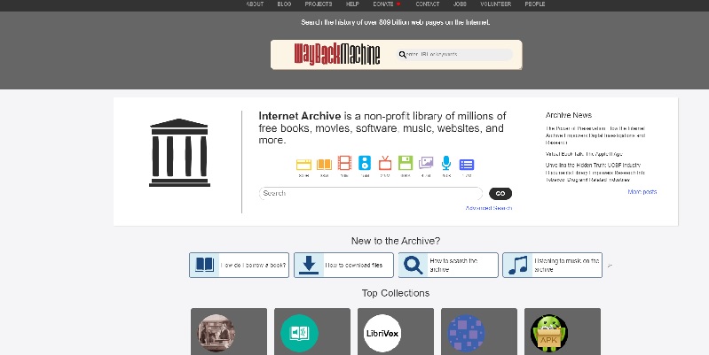 Internet Archive, Buscadores Alternativos A Google