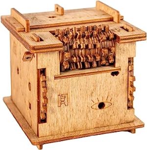 Caja rompecabezas Escape Room de madera.