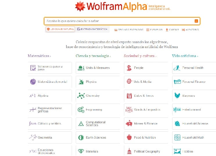 Wolframalpha, buscadores alternativos a Google