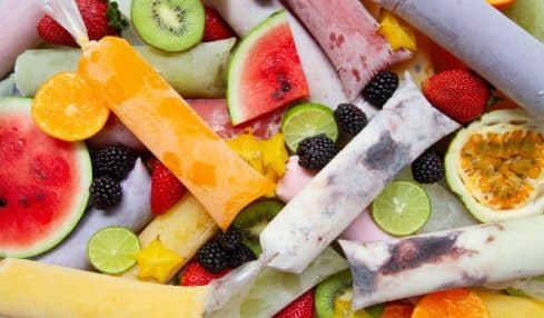 Helados y frutas