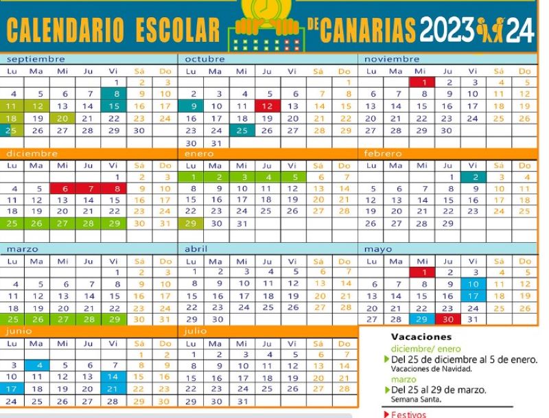 Calendario escolar 2023 canarias