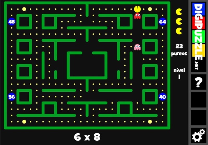 Pacman: tablas de multiplicar 