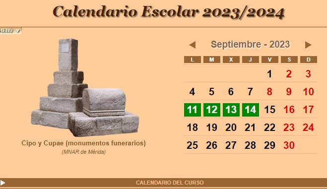 Calendario escolar 2023 extremadura