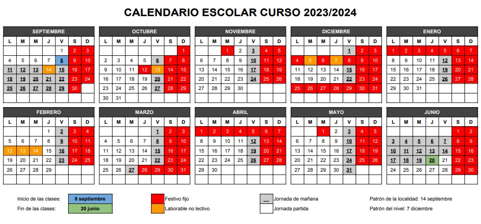 Calendario escolar 2023 navarra