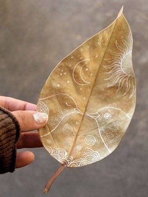 Manualidades con hojas/con flores