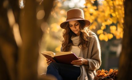 leyendo en otono