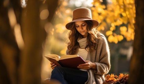leyendo en otono
