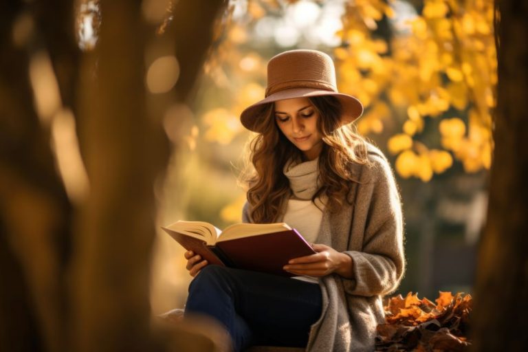leyendo en otono