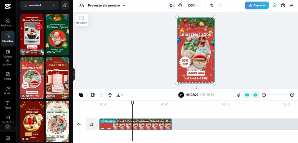 Capcut tarjetas navidad