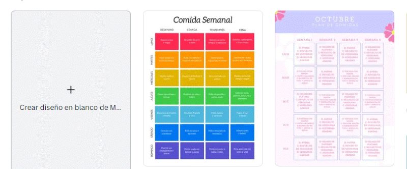CANVA menús saludables