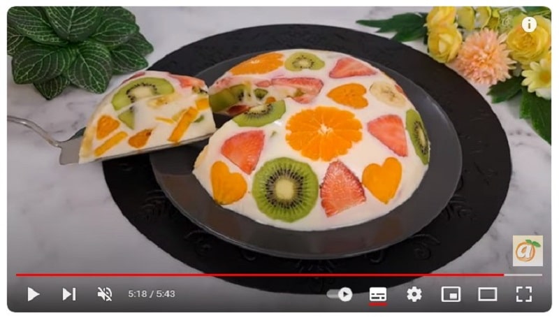 pastel de frutas saludable