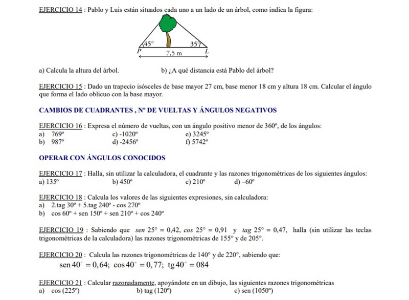 Fichas Descargables Trigonometría